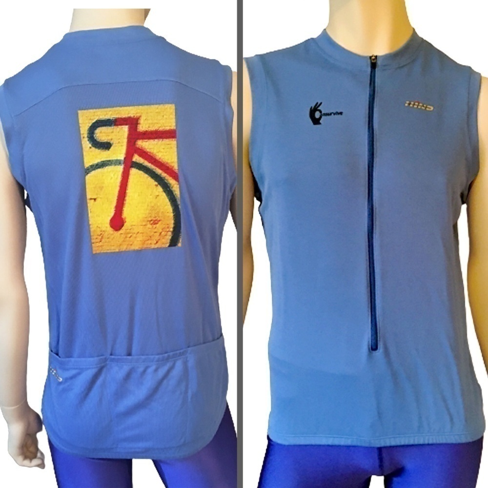 Hind Jersey Sleeveless Cycling Bike Biking Race Zip Front Graphic Print Made USA